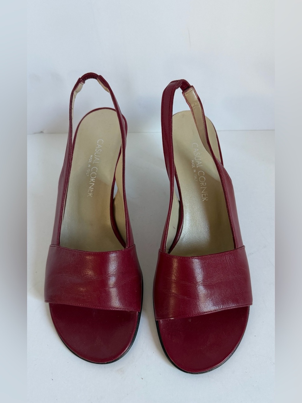 Casual Corner Women's Wine Red Slingback Sandals